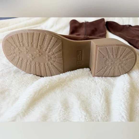 White Mountain Marcella Tall Shaft Block Heel Boots - Brown - Picture 8 of 12